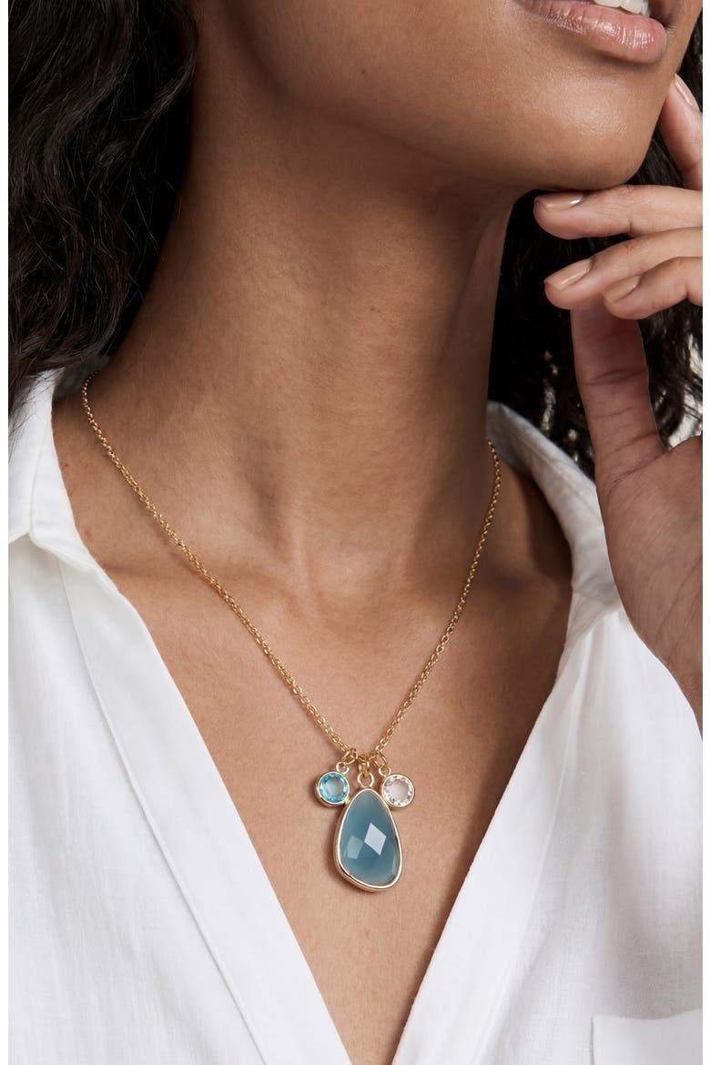Crystal Drop Pendant Necklace, Alternate, color, BLUE
