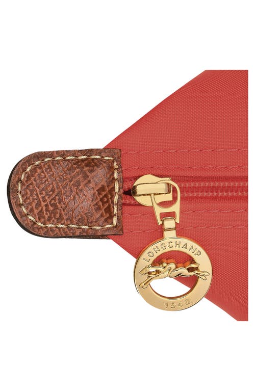 Shop Longchamp Medium Le Pliage Nylon Shoulder Tote In Tomato