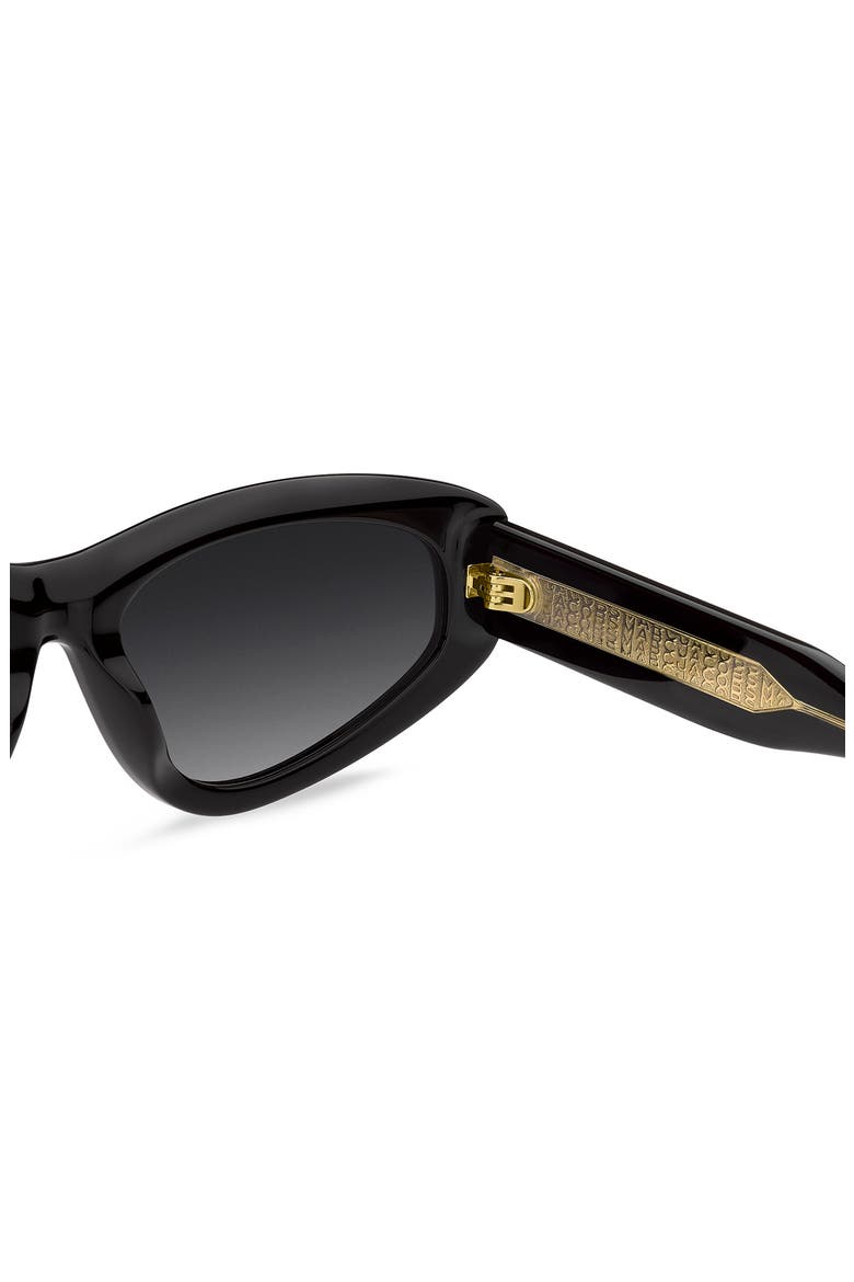 55mm Gradient Rectangular Sunglasses, Alternate, color, BLACK/ DARK GREY SF