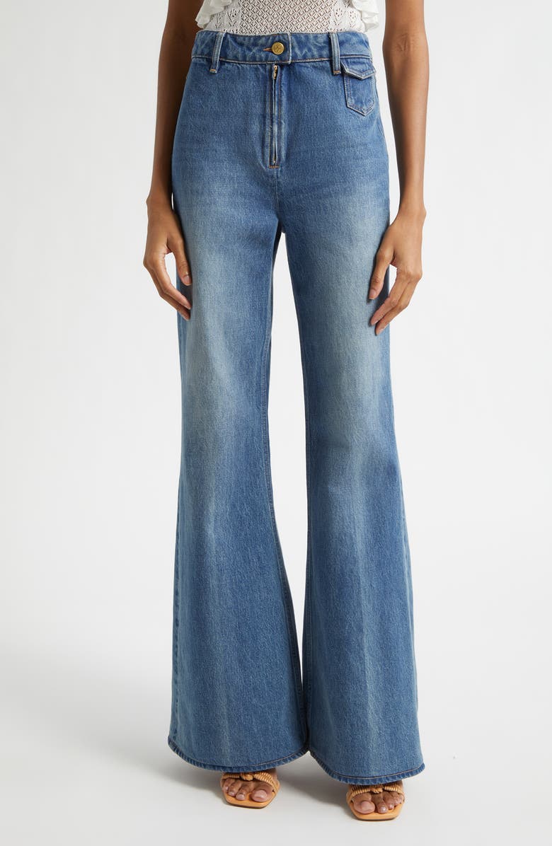 Ulla Johnson Odelia Flare Jeans, Main, color, Danube