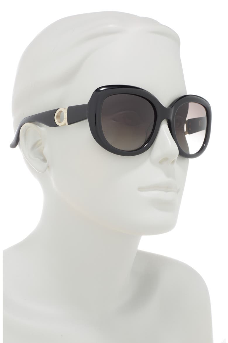 53mm Oversized Sunglasses, Alternate, color, BLACK