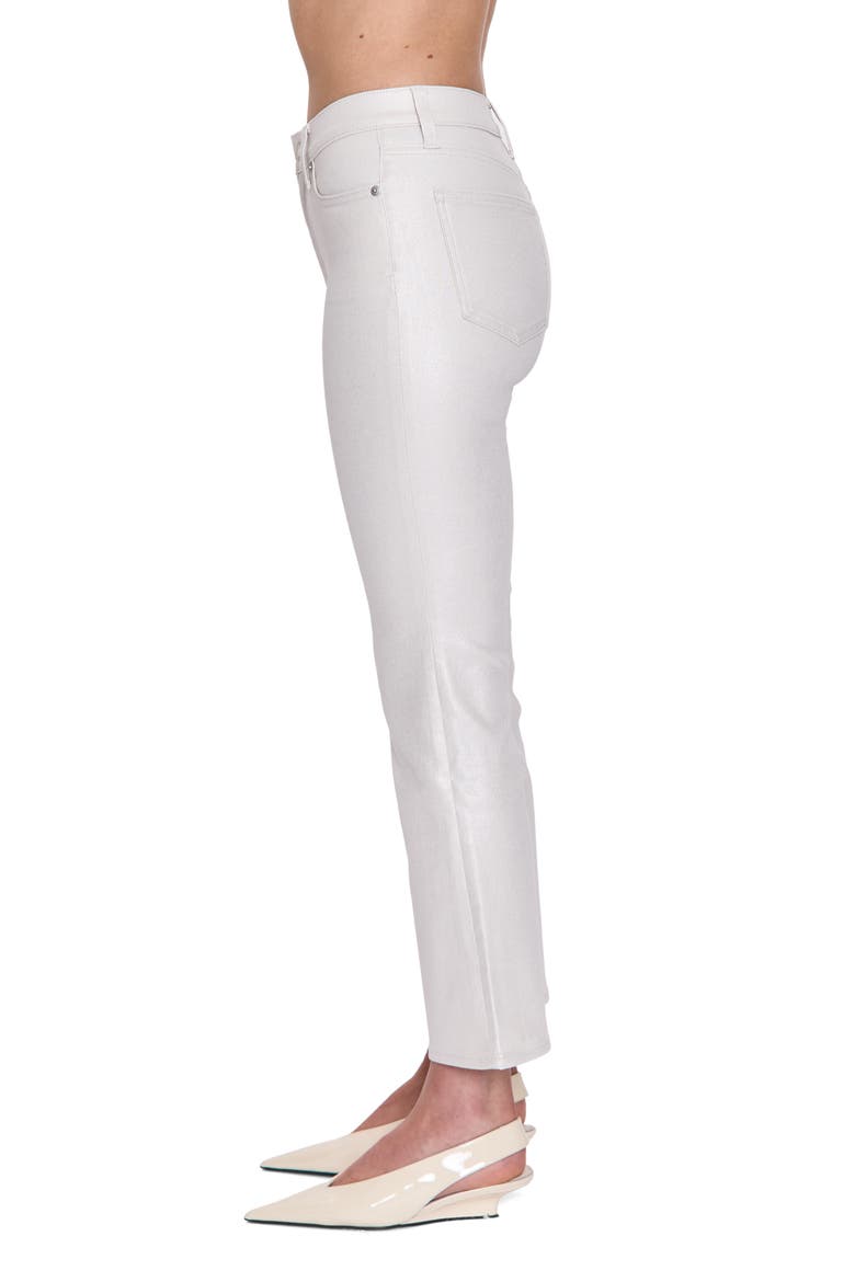 Lennon Coated High Waist Ankle Bootcut Jeans, Alternate, color, IVORY LUSTER