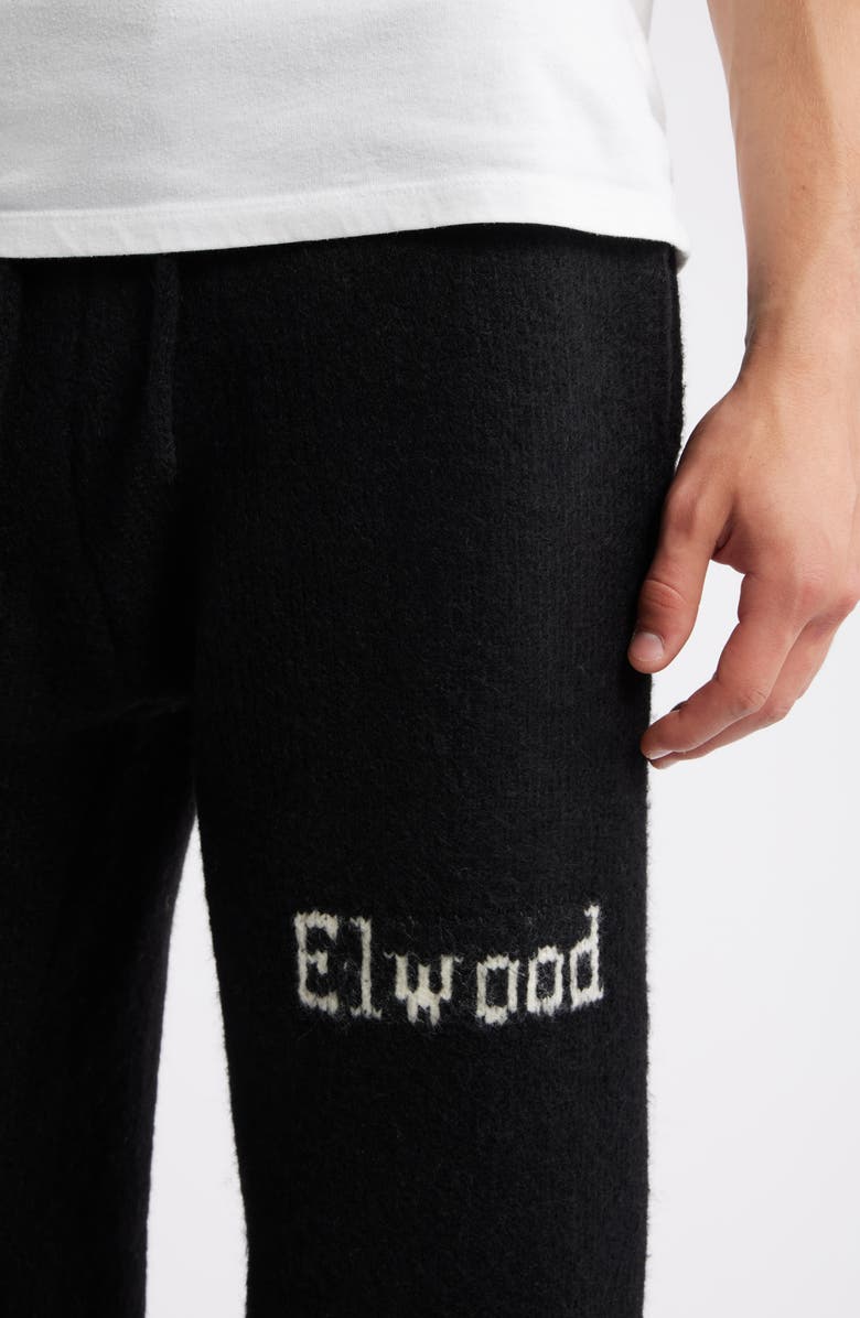 Elwood Intarsia Logo Baggy Sweatpants, Alternate, color, Black