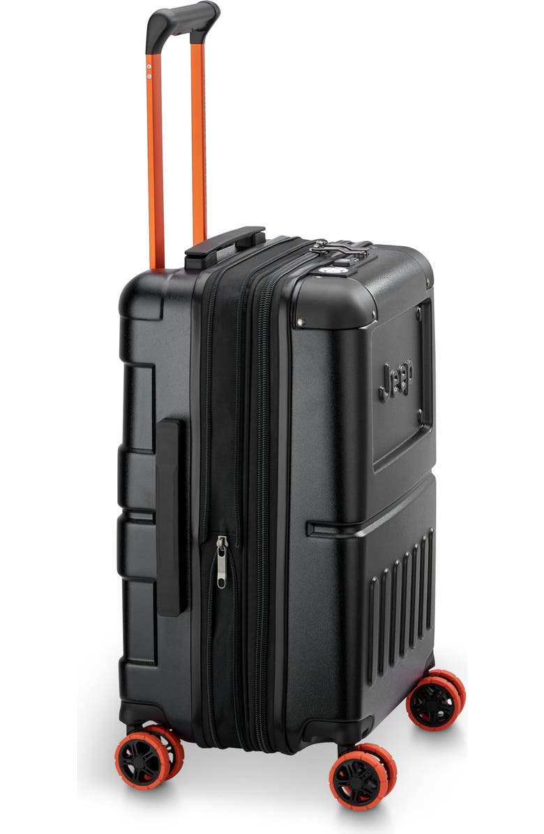 JEEP JH002B Carry-On 19 Inch Hardside Expandable Luggage with Spinner Wheels, Alternate, color, Black
