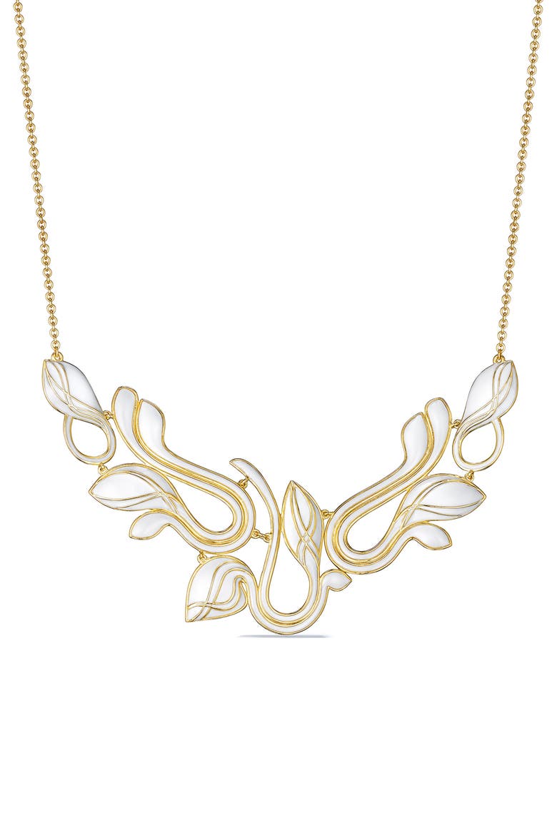 18K Gold Vermeil Enamel Collar Necklace, Main, color, GOLD
