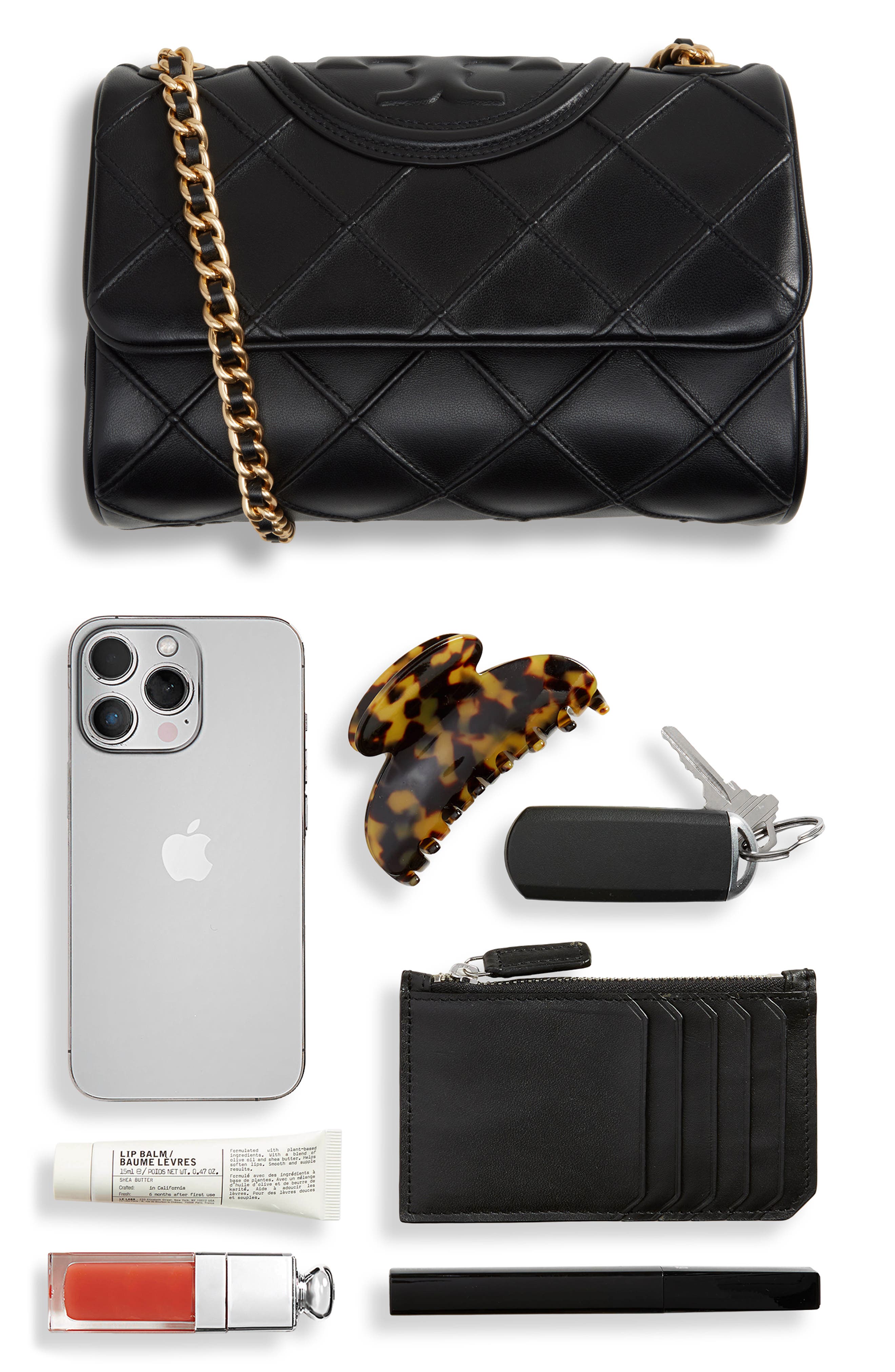 Soft Fleming Small Convertible Leather Shoulder Bag, Alternate, color, BLACK