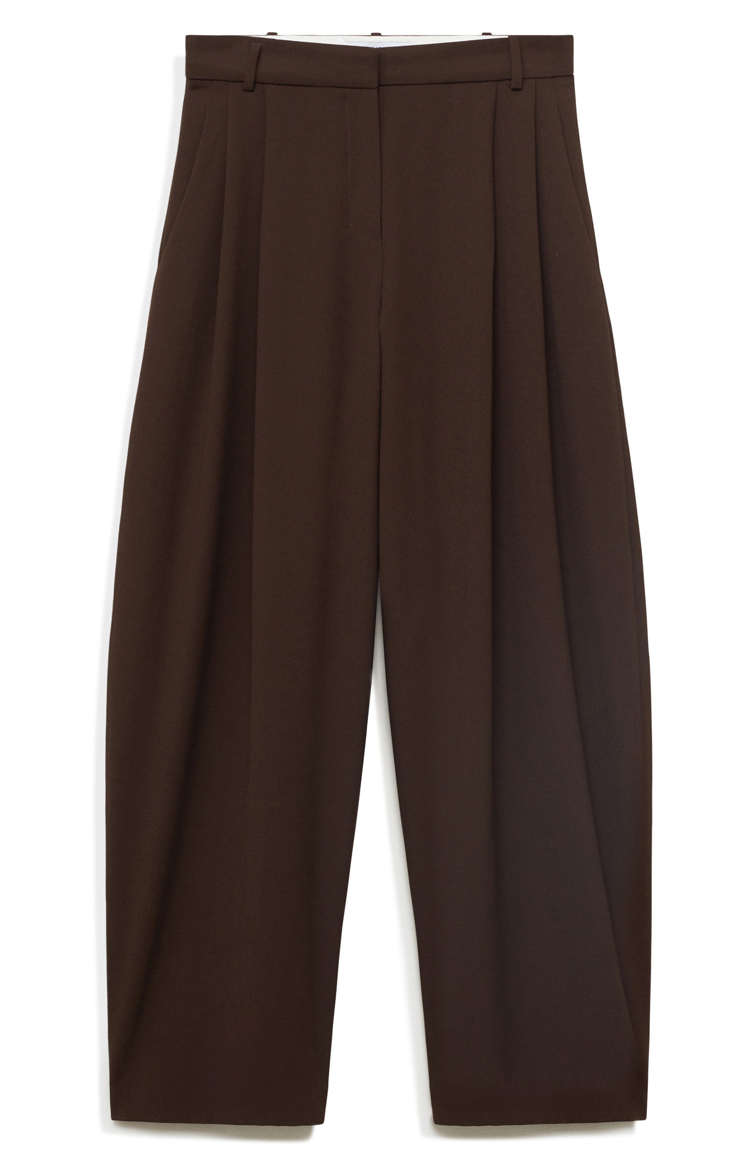 MANGO Pleated Straight Leg Pants