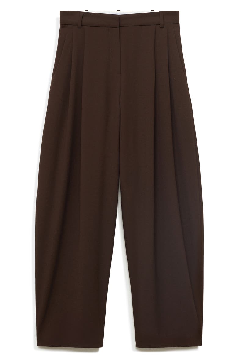 Pleated Straight Leg Pants, Main, color, CHOCOLATE