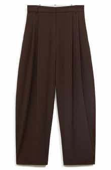 MANGO Pleated Straight Leg Pants