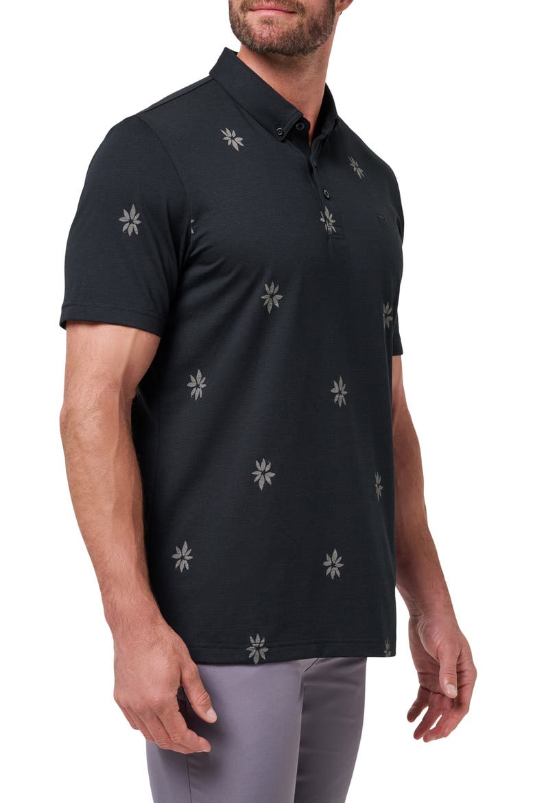 Rome Around Floral Button Down Polo, Alternate, color, BLACK