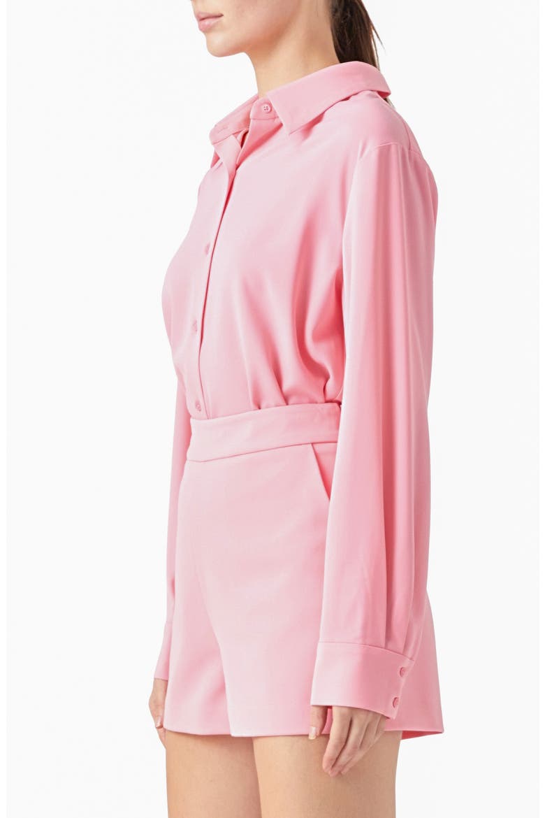Solid Button-Up Shirt, Alternate, color, LIGHT PINK