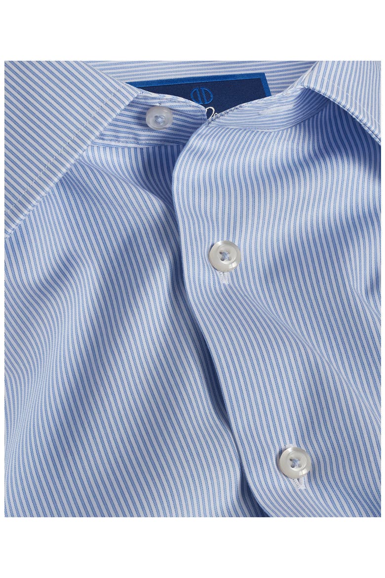 Trim Fit Stripe Cotton Twill Dress Shirt, Alternate, color, WHITE/ BLUE
