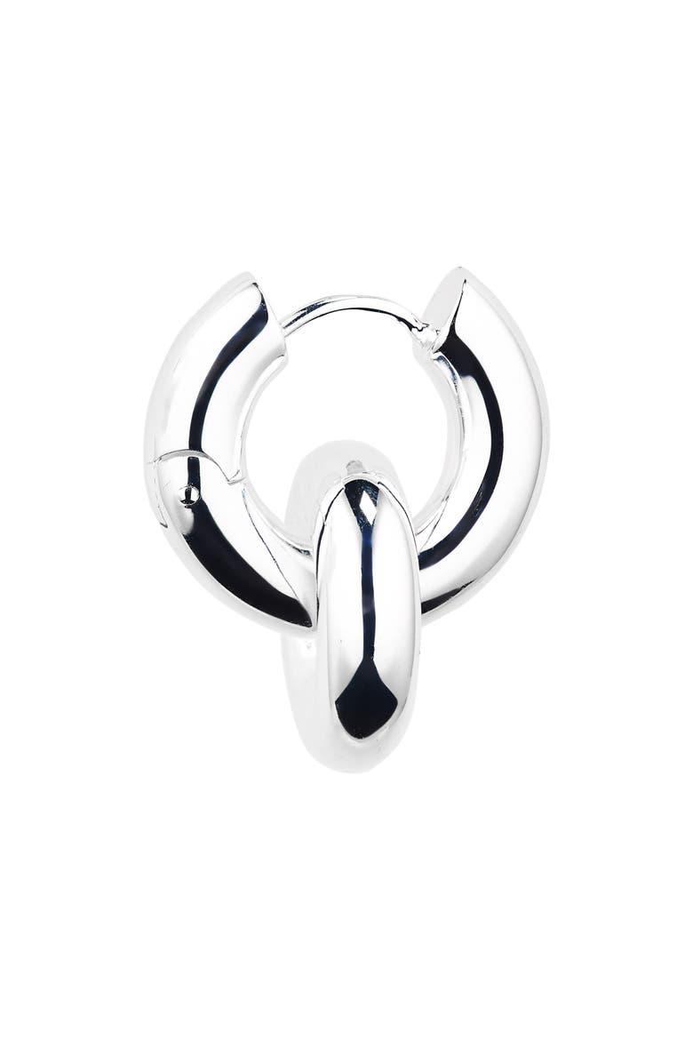 The Esther Huggie Hoop Earrings, Alternate, color, SILVER PLATING