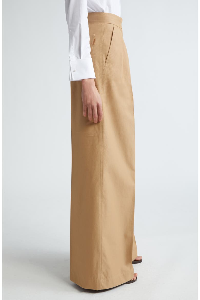 Corte Wide Leg Cotton Trousers, Alternate, color, TOBACCO