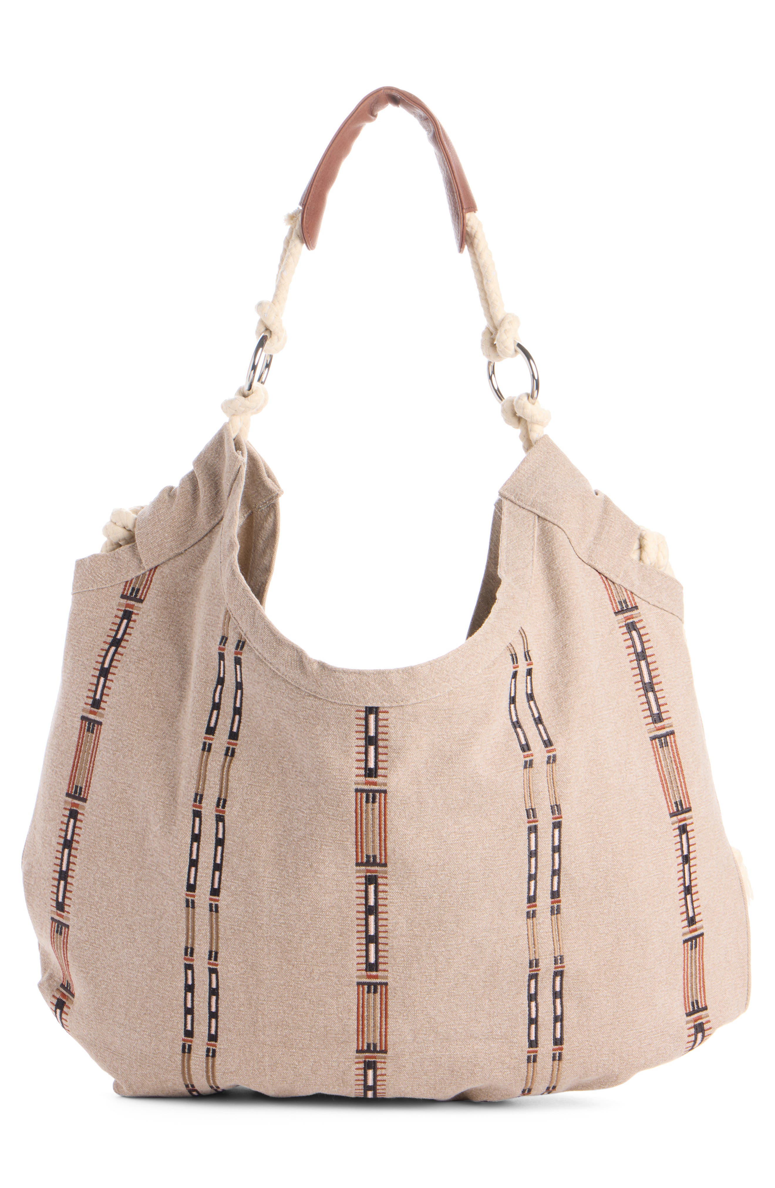Isabel Marant Byron Embroidered Canvas Shopper Tote, Alternate, color, Ecru