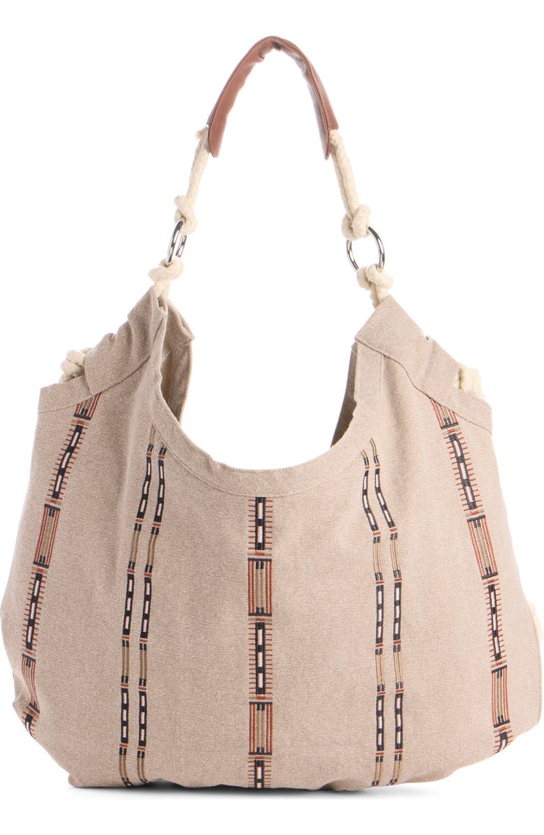 Isabel Marant Byron Embroidered Canvas Shopper Tote, Alternate, color, Ecru