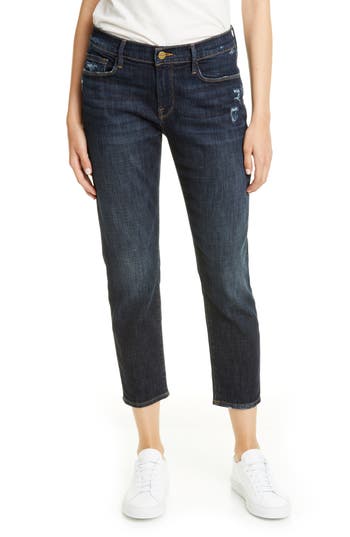 Frame Le Garcon Crop Relaxed Straight-leg Jeans In Covant In Covant