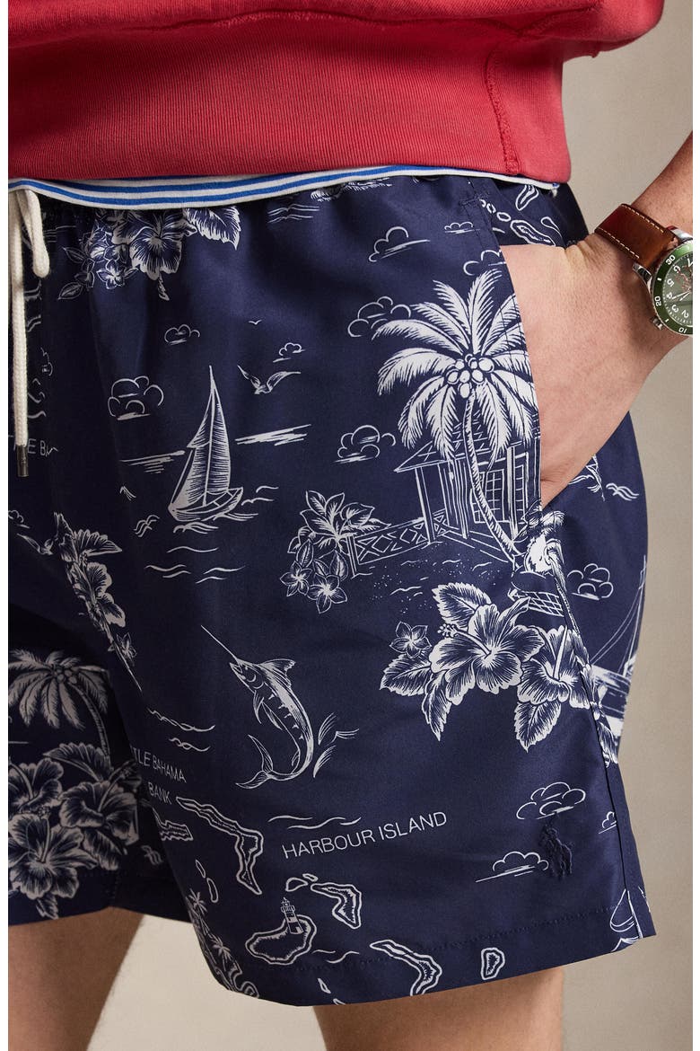 Traveler Classic Polo Bear Print Swim Trunks, Alternate, color, HARBOR ISLAND BEAR