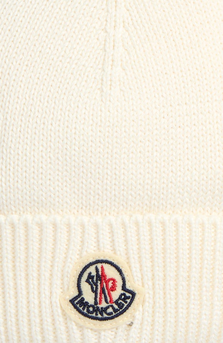 Moncler Kids' Logo Patch Cotton Beanie, Alternate, color, 