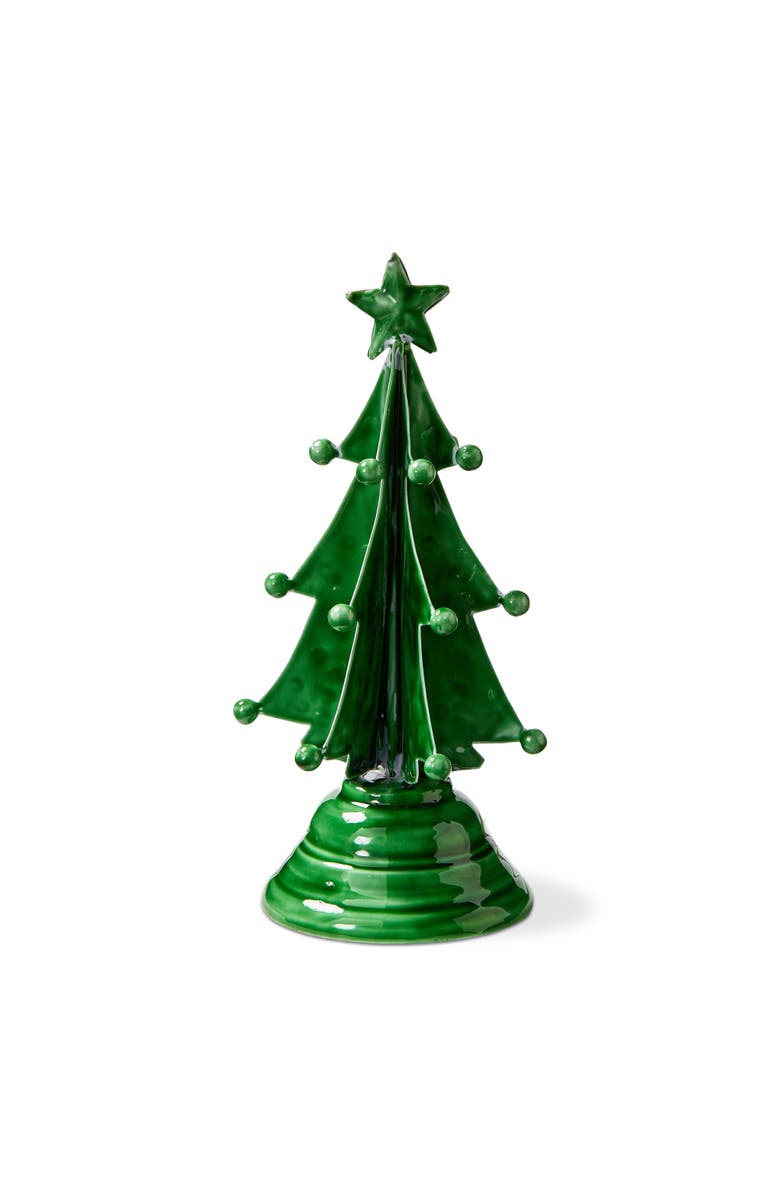 tag Festive Green Enamel Tree Sculpture Holiday Decor for Christmas, Main, color, Green