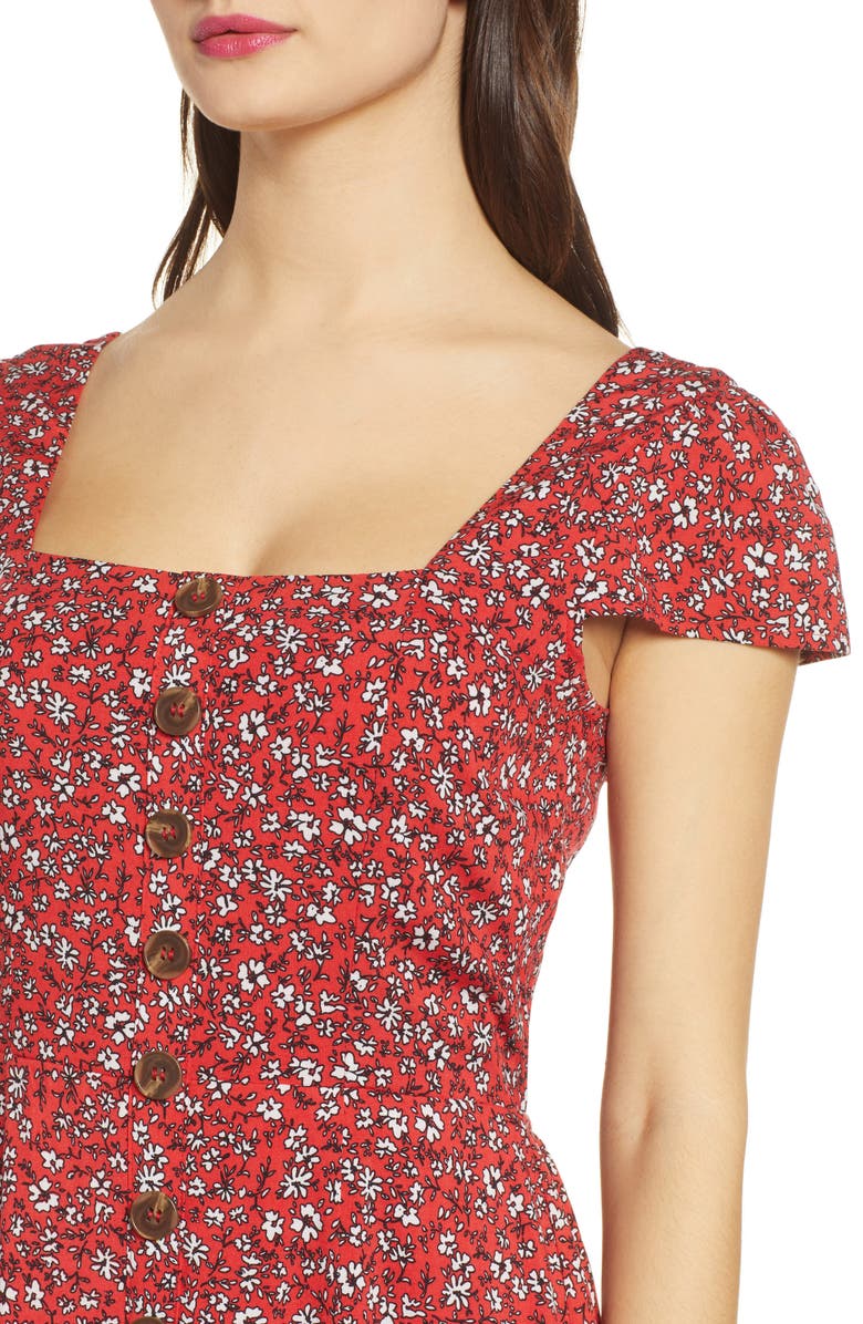 Row A Button Front Midi Dress, Alternate, color,