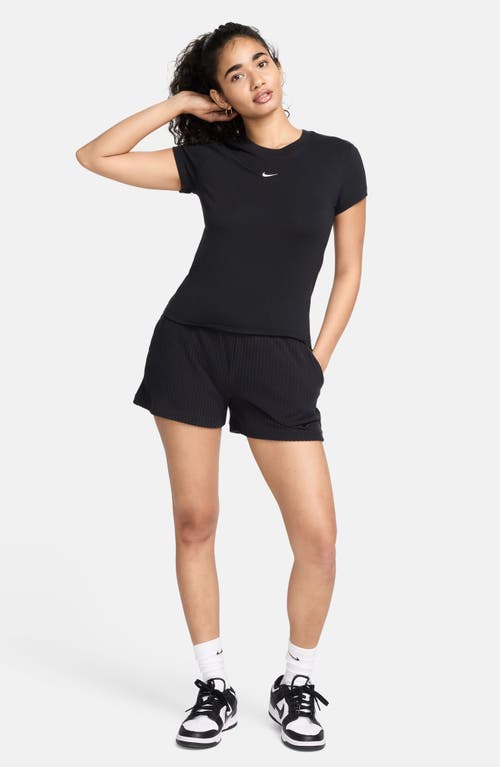 Nike Sportswear Club Chill Knit Mod Crop T-shirt In Black