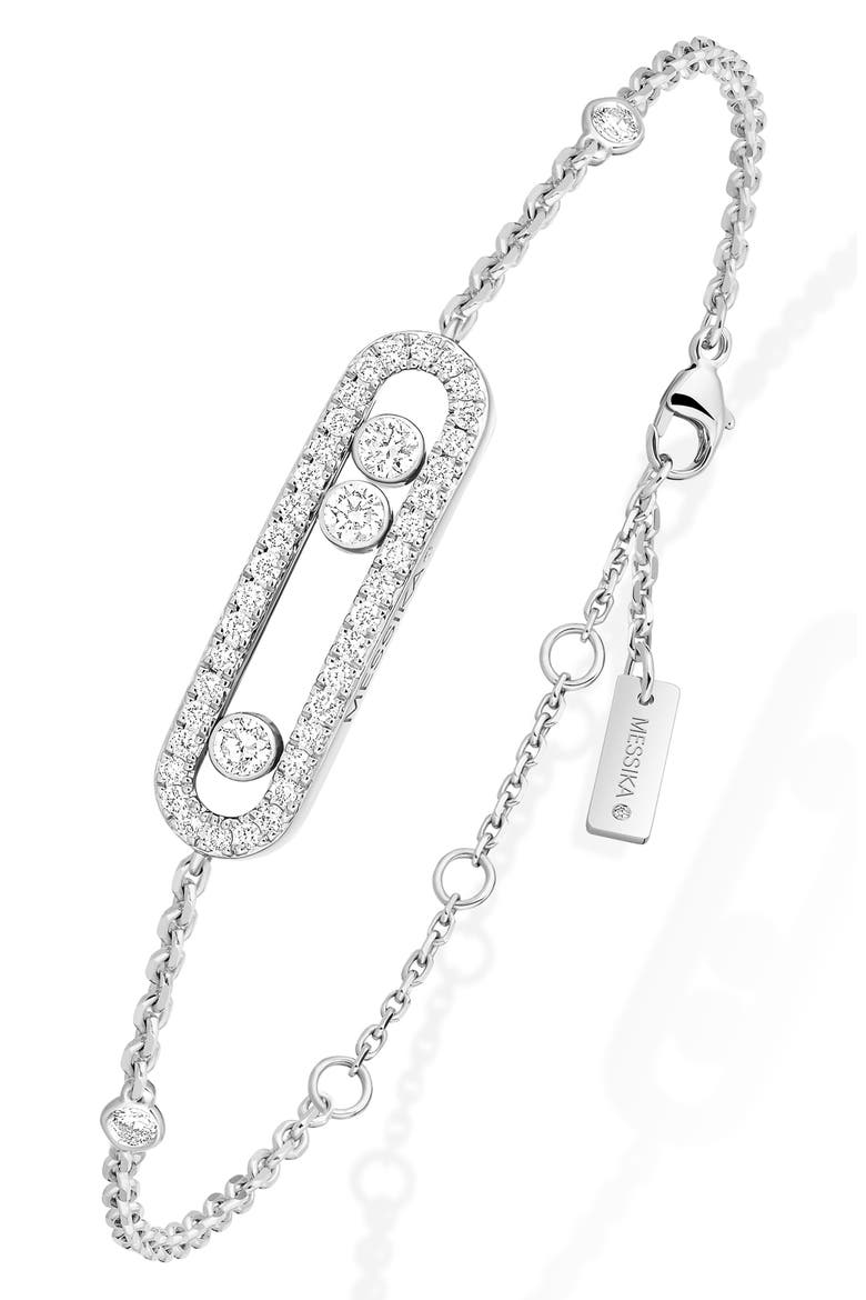 Baby Move Pavé Diamond Bracelet, Main, color, WHITE GOLD