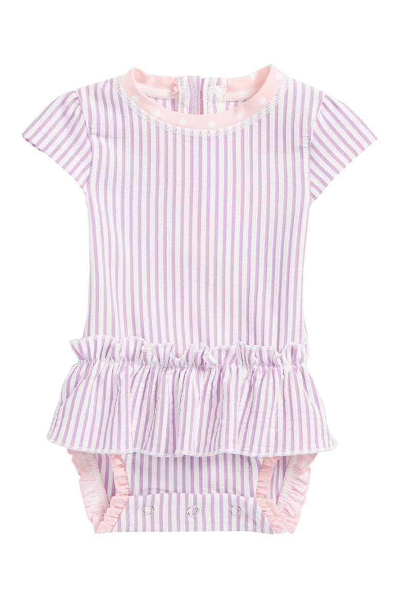 Lilac Peplum One-Piece Swimsuit, Main, color, LILAC