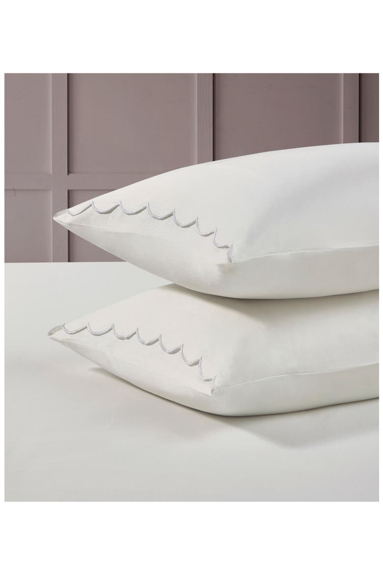 Scallop Cotton Sheet Set, Alternate, color, WHITE