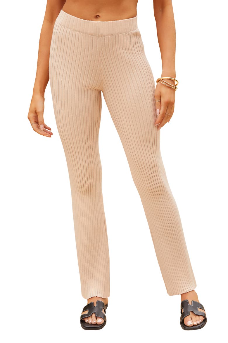 Alaia Rib Pants, Main, color, OATMEAL