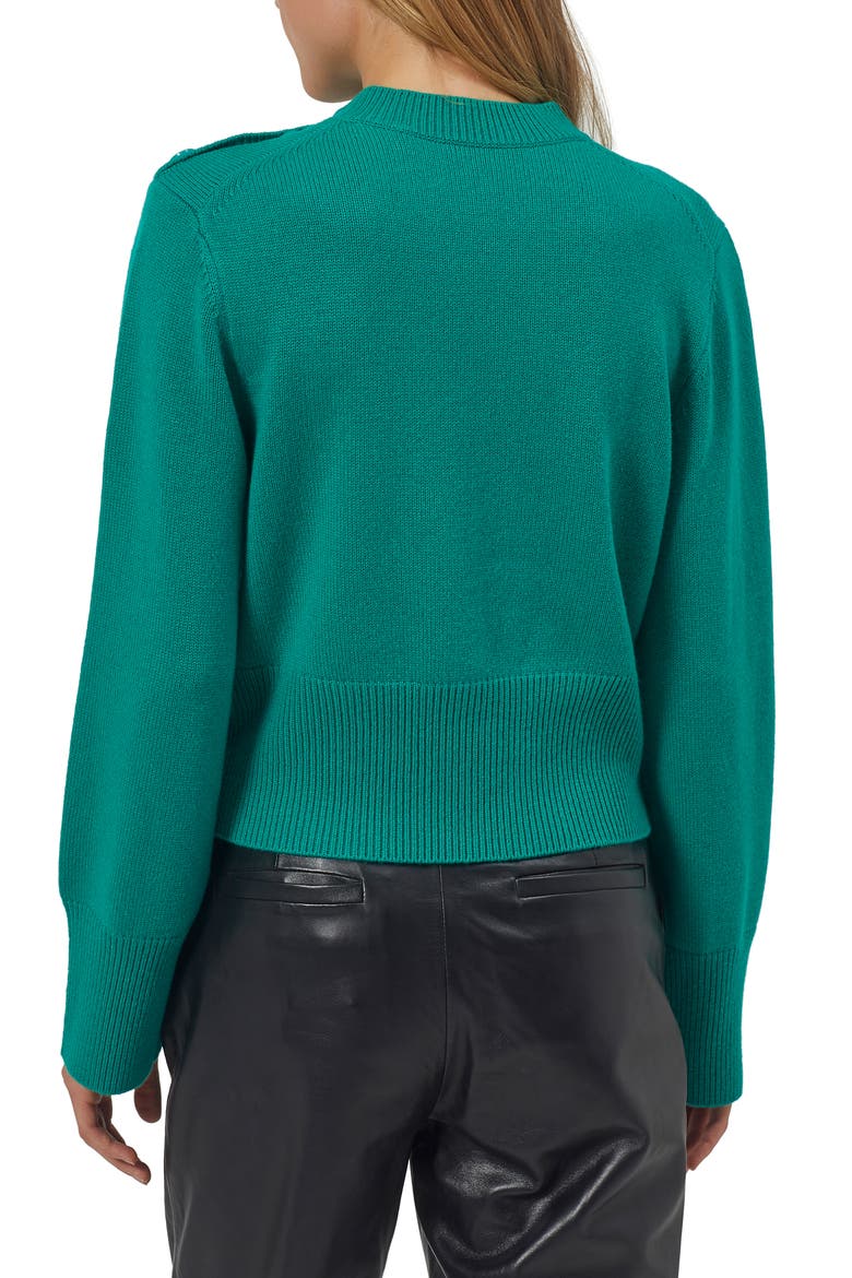 Rozanna Button Shoulder Wool & Cashmere Sweater, Alternate, color, PEPPER GREEN