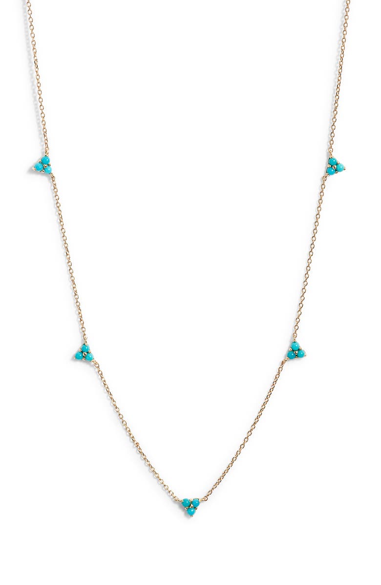 Anzie Cleo Turquoise Station Necklace, Main, color, Turquoise