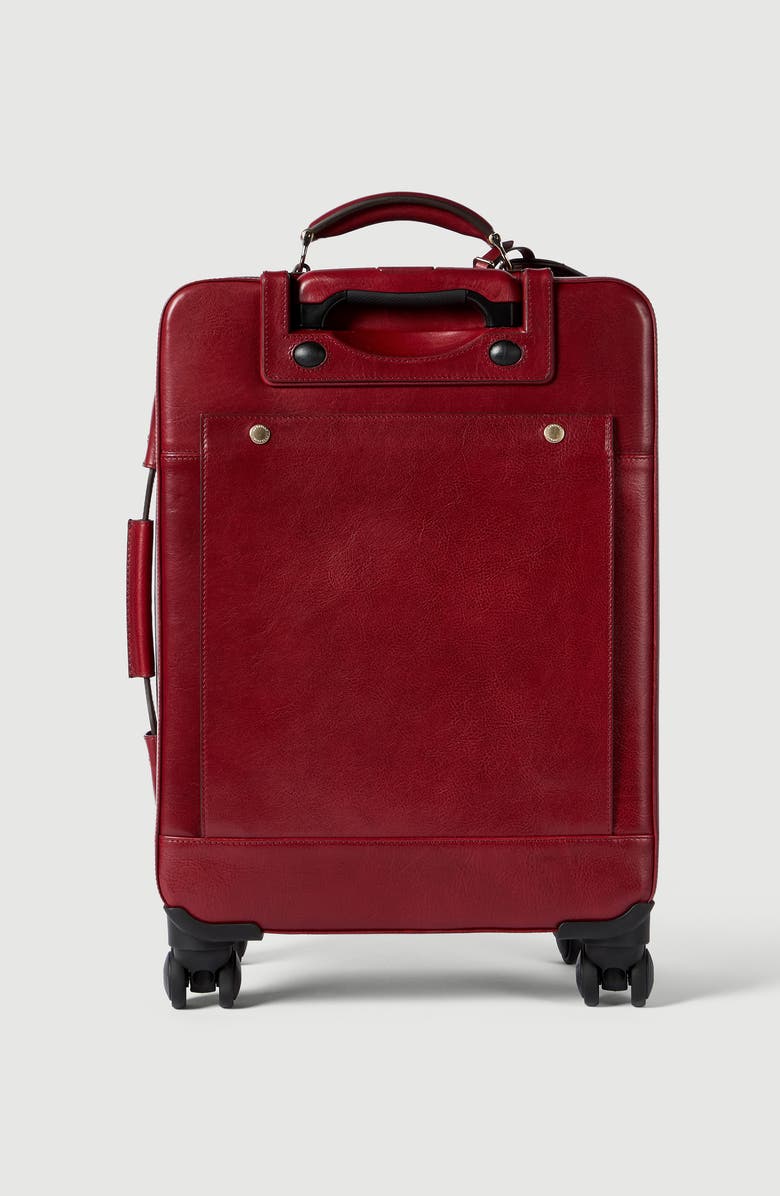 Brunello Cucinelli Burnished calfskin suitcase, Alternate, color, Terracotta