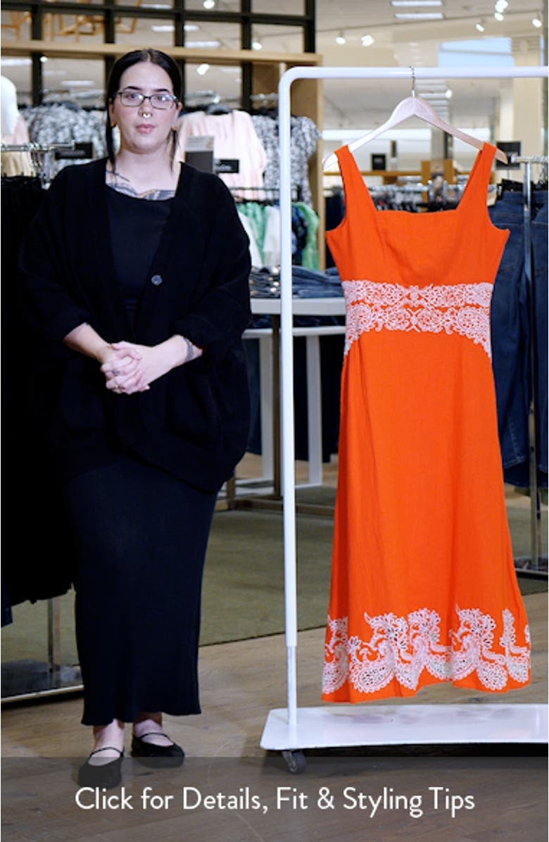 Embroidery Detail Square Neck Dress, sales video thumbnail