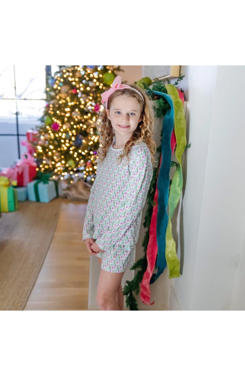 Lila and Hayes Sophie Girls' Short Set, Alternate, color, Mod Holiday Pink