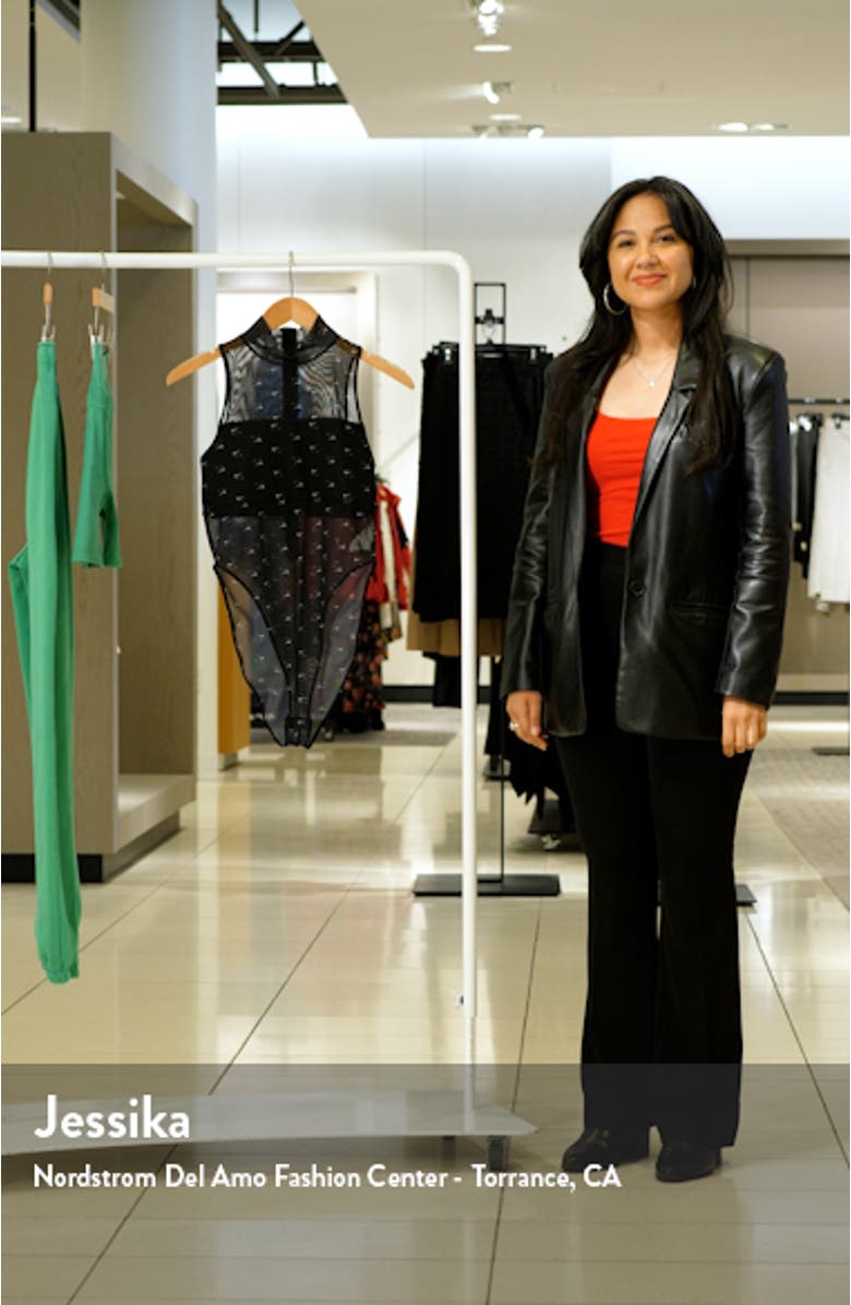 Air Print Mock Neck Bodysuit, sales video thumbnail