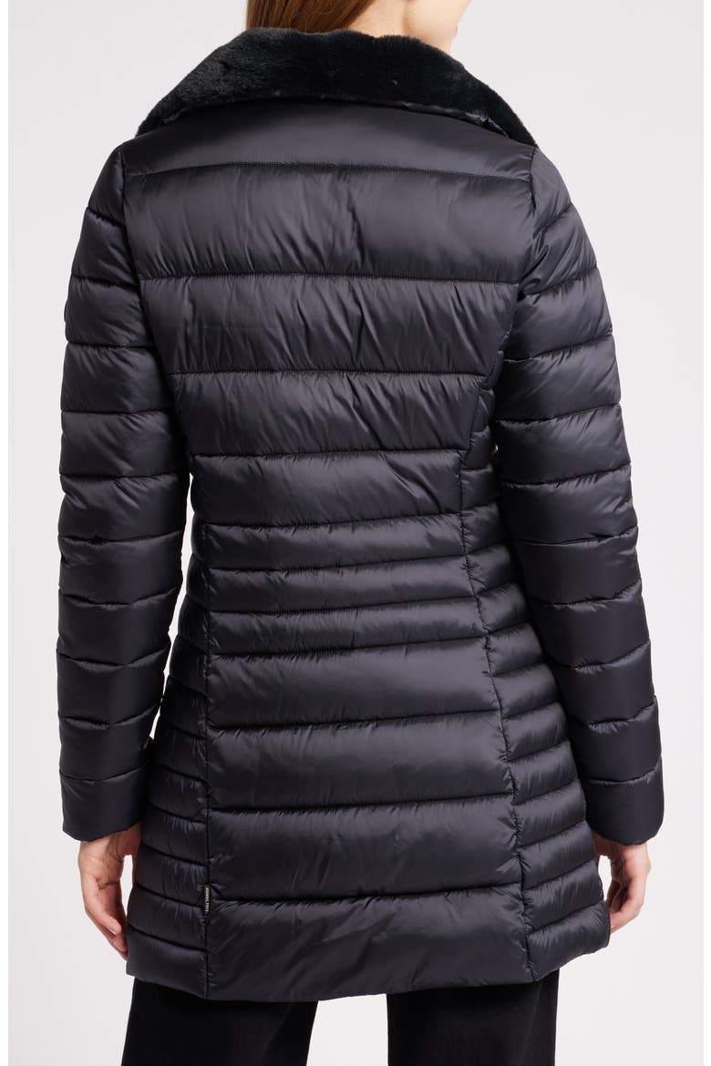 Caroline Water Resistant Coat with Faux Fur Lining, Alternate, color, BLACK