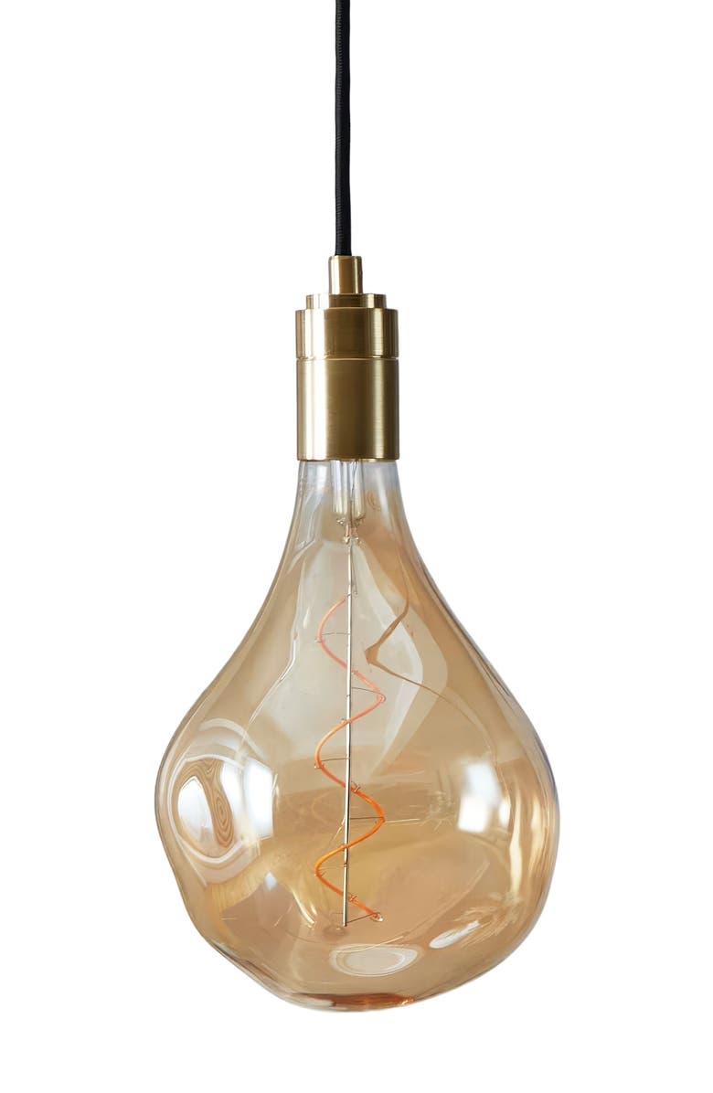 Brightech Scorpio 20 ft. Hanging Pendant Light with Vintage Amber Glass, Indoor Plug-In Cord Design, Main, color,