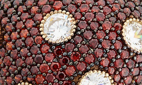 Suzy Levian Sterling Silver Pavé Cz Dome Ring In Red