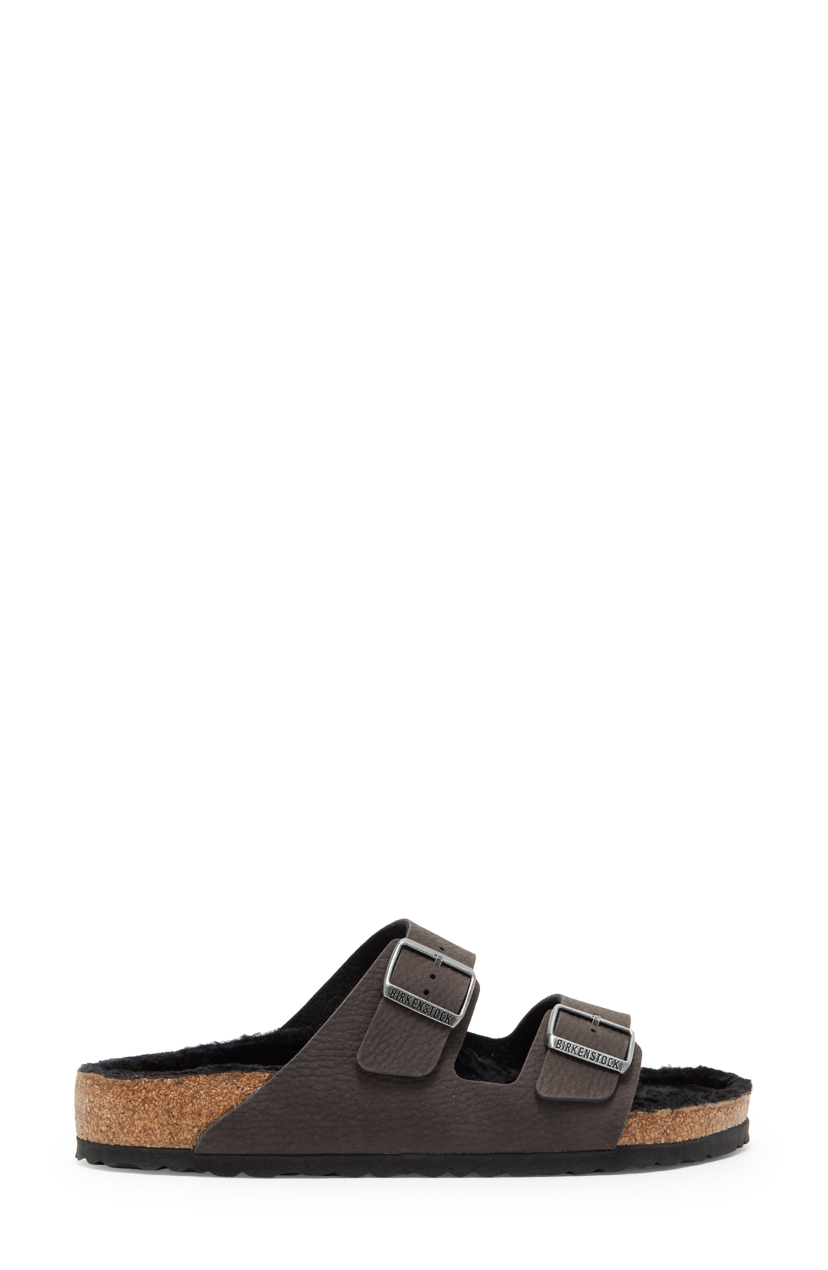 Birkenstock Arizona Dust Genuine Shearling Slide Sandal - Discontinued, Alternate, color, 