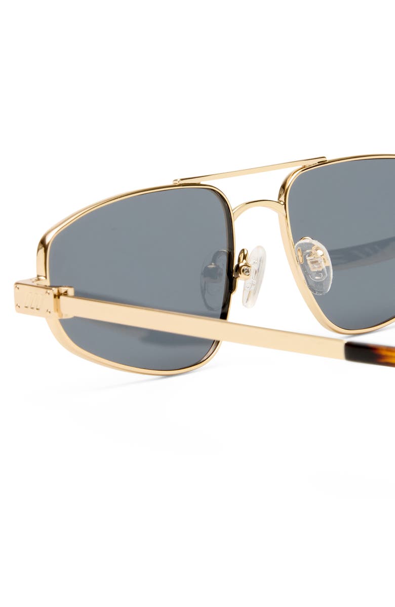 Le Specs Treausure 59mm Oval Sunglasses, Alternate, color, Gold / Smoke Mono