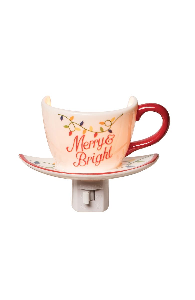 C&F Home Christmas "Merry Bright" Bubble Plug In Night Light w/ Switch, Main, color, White