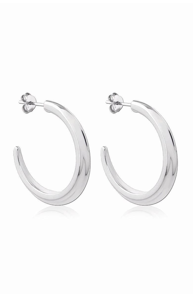 Astor & Orion Crescent Hoops, Main, color, Silver