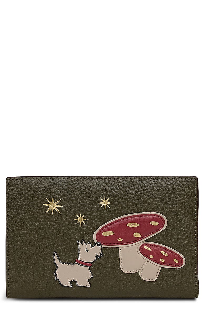 Radley Mushroom Mate Medium Bifold Wallet, Main, color, Pine Needle