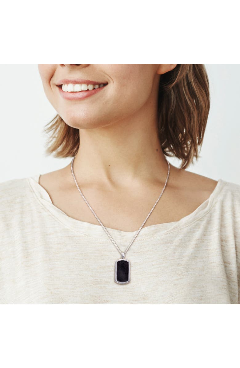 Julianna B. Black Diamond Accent Hexagon Enamel Necklace, Alternate, color, Diamond