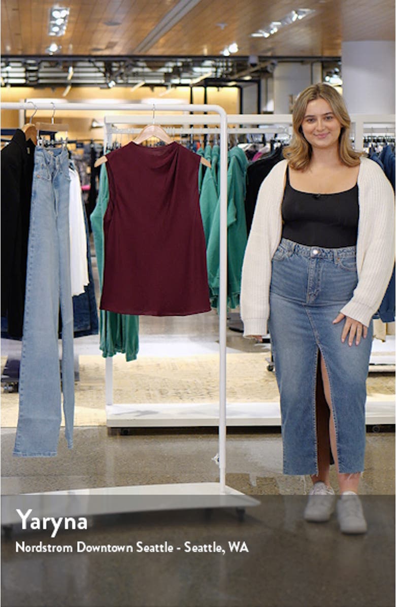 Cascade Draped Sleeveless Stretch Silk Top, sales video thumbnail