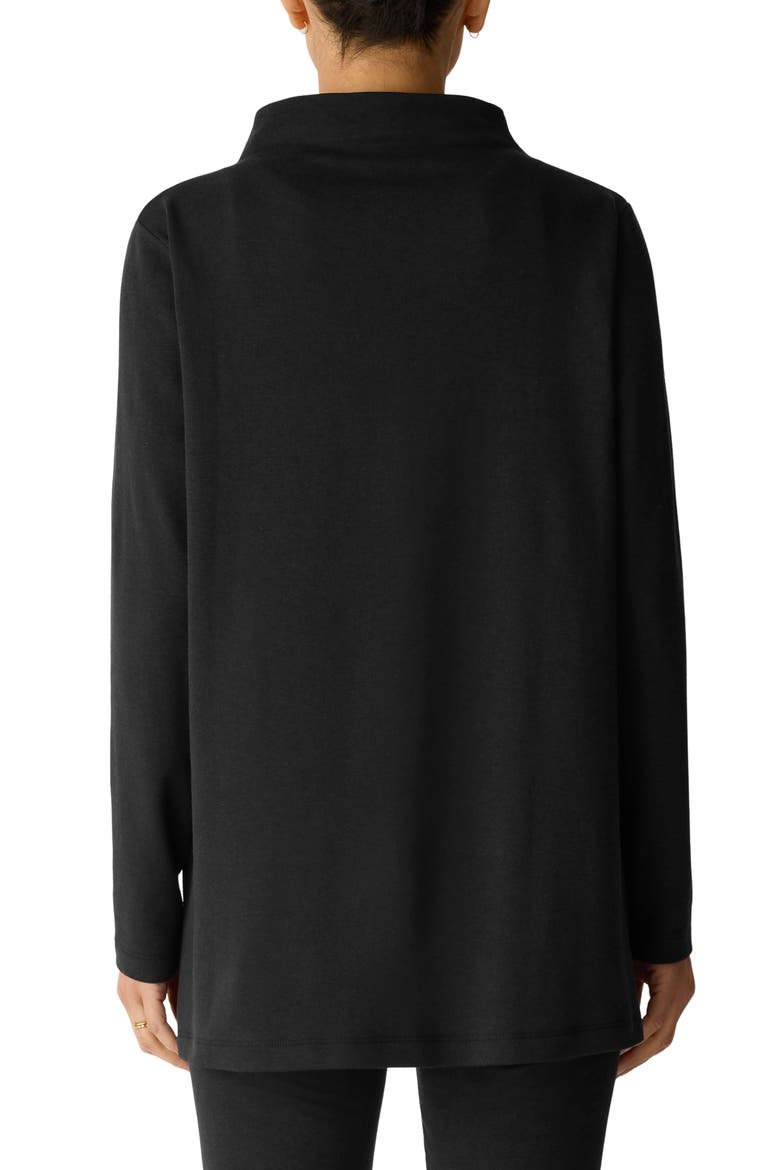 Funnel Neck Long Sleeve Top, Alternate, color, BLACK
