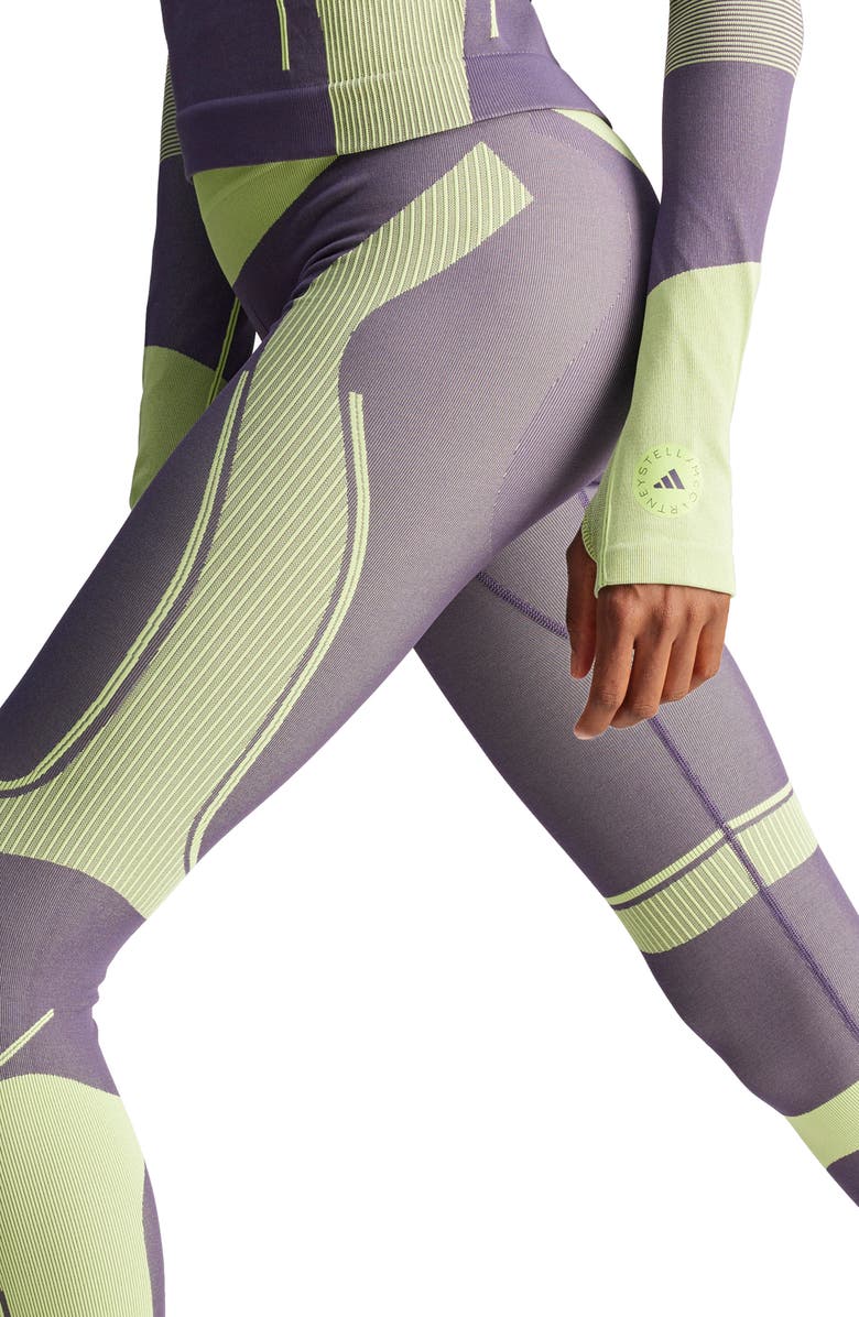 adidas by Stella McCartney Seamless Leggings, Alternate, color, Trace Purple