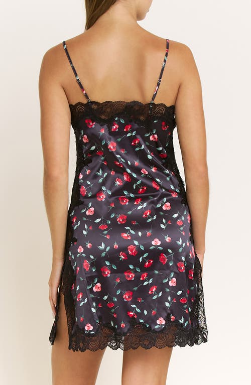 Honeydew Garden Of Eden Lace Trim Satin Chemise In Blue