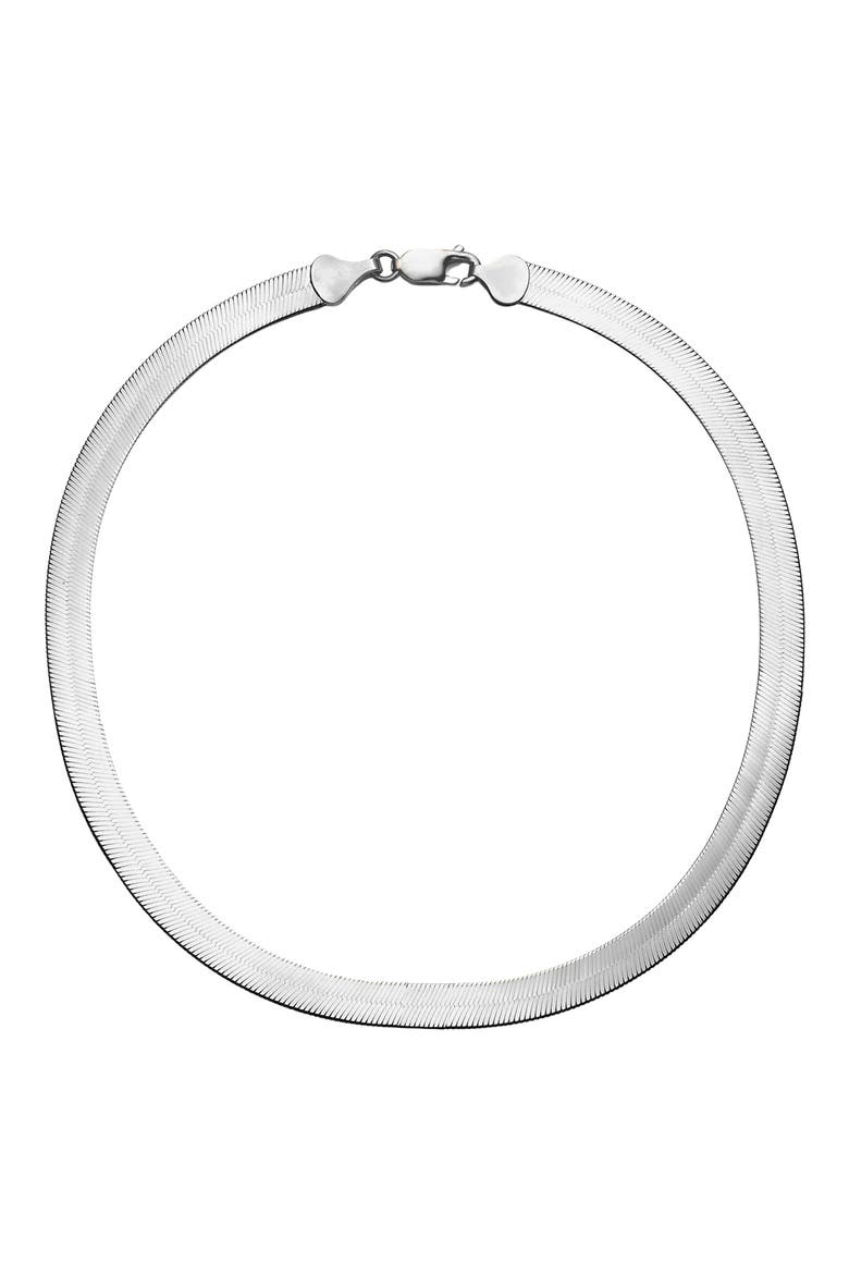 Herringbone Chain Bracelet, Main, color, WHITE GOLD